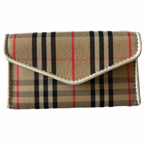 BURBERRY SILVER SMALL CHECK ENVELOPE CARD WAL - Picture 3 of 9